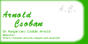 arnold csoban business card