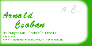 arnold csoban business card